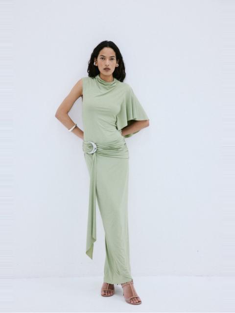 De La Vali TITAN MAXI DRESS IN GREEN SPANDEX JERSEY
