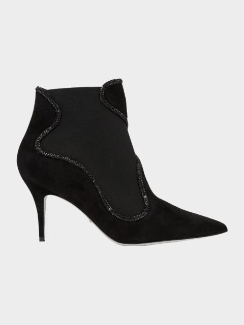 RENE CAOVILLA 80mm Embellished Suede Booties