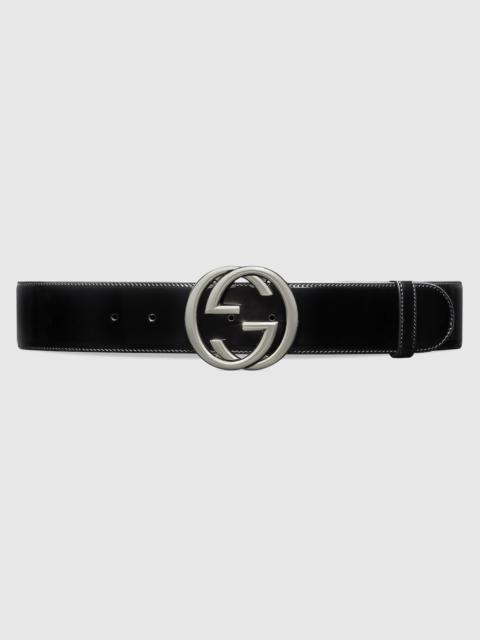 Interlocking G buckle wide belt