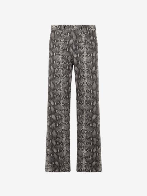 Roberto Cavalli Python Print Denim Jeans
