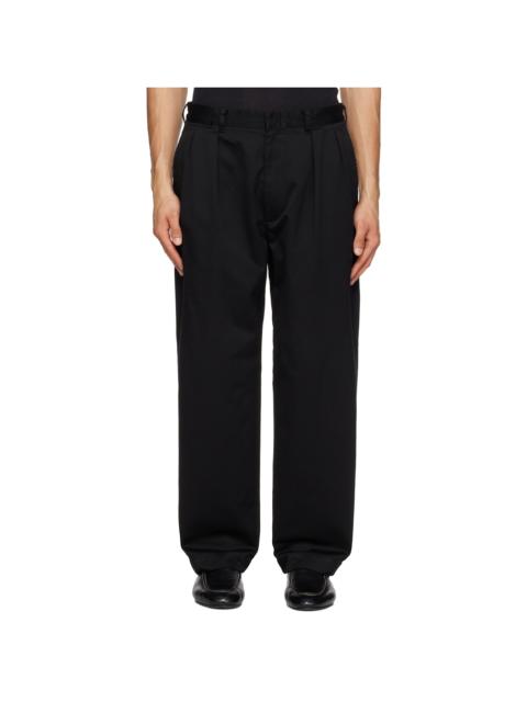 Nanamica Black Double Pleated Chino Trousers