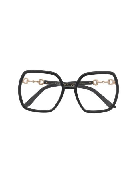 GUCCI oversize-frame horsebit-detail glasses