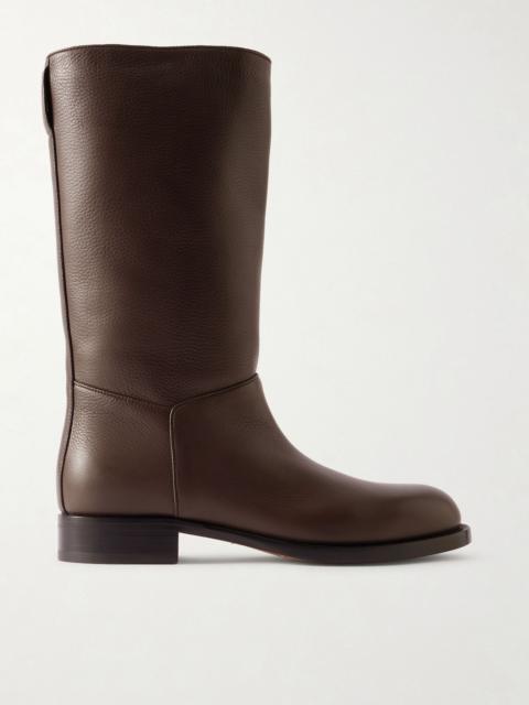 The Row Nobilis textured-leather ankle boots Brown