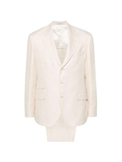 Brunello Cucinelli single-breasted linen-blend suit