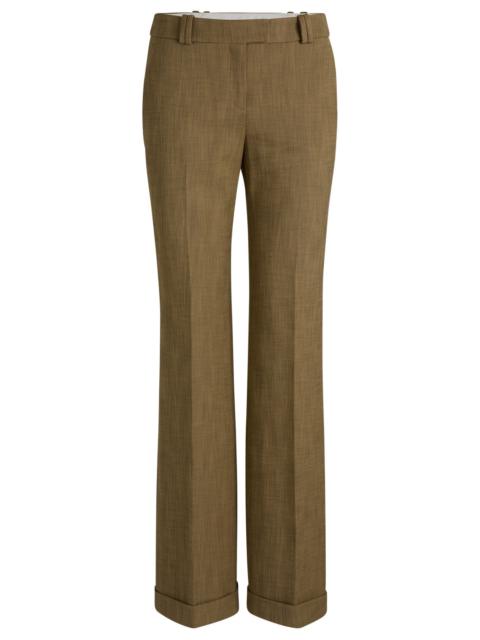 BOSS REGULAR-FIT TROUSERS IN HERRINGBONE STRETCH FABRIC