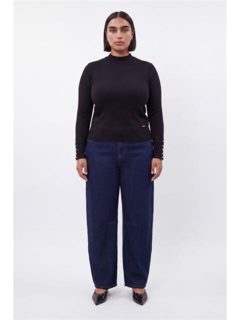 KAREN MILLEN Plus Size Forever Viscose Blend Knitted High Neck Jumper