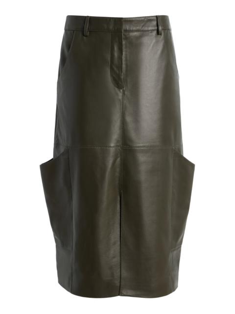 FRANÇOISE Oakley Leather Midi Skirt
