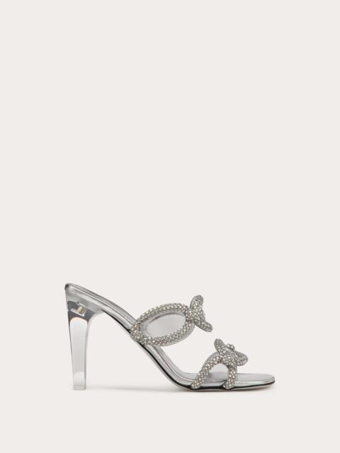 VALENTINO GARAVANI CHAIN 1967 SLIDE SANDAL WITH CRYSTALS 100MM