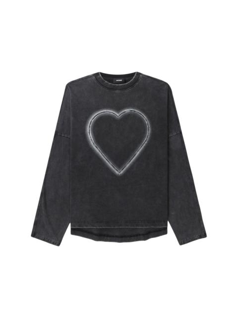 heart-print cotton jumper
