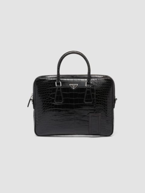Prada Crocodile leather briefcase