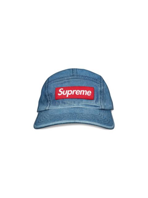 Supreme Flames Jacquard Denim Camp Cap Washed Red