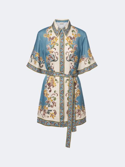 ALÉMAIS Joan belted printed linen shirt dress