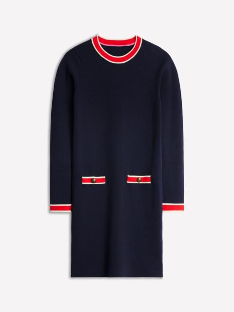 BODEN Holly Knitted Shift Dress-Navy