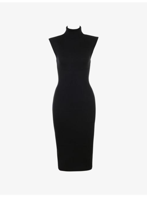 House of CB Gaia Turtleneck Cotton-Blend Midi Dress