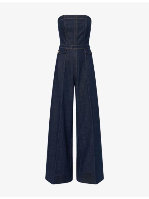 PAIGE Francesca Wide-Leg Denim Jumpsuit