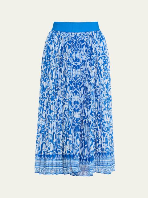 Alice + Olivia Katz Pleated Midi Skirt
