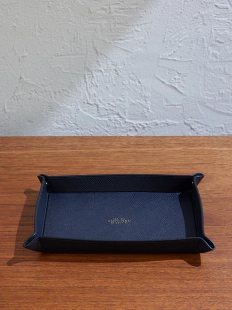 Smythson Panama Cross-Grain Leather Trinket Tray