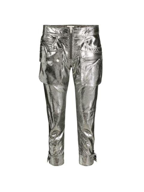 Isabel Marant Ciane metallic cropped trousers