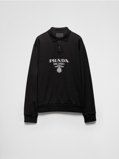 Prada Long-sleeved cotton polo shirt