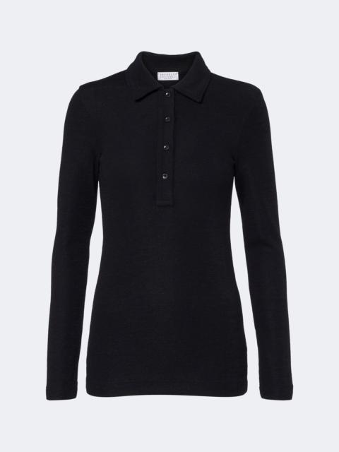 Brunello Cucinelli Wool-blend polo sweater
