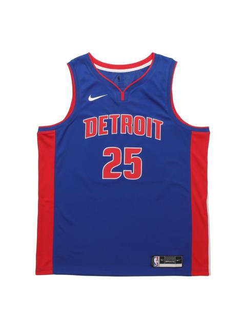 Nike Nike NBA Casual Sports Basketball Jersey SW Fan Edition Detroit Pistons 25 Blue CW3664-401