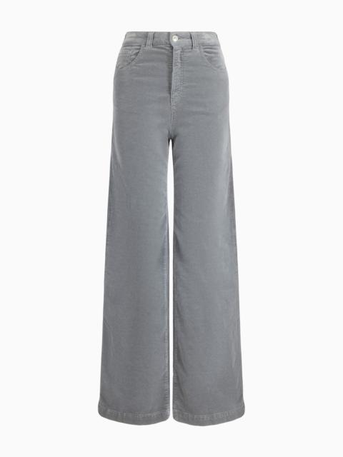 EMPORIO ARMANI J14 high-waisted, wide-leg palazzo trousers in garment-dyed corduroy