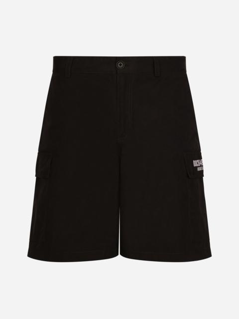 Cotton faille cargo shorts with DGVIB3 patch