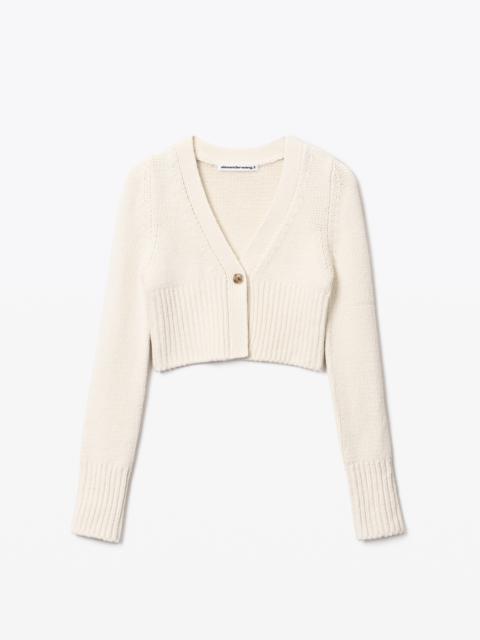 Alexander Wang LONG-SLEEVE CARDIGAN IN COTTON KNIT