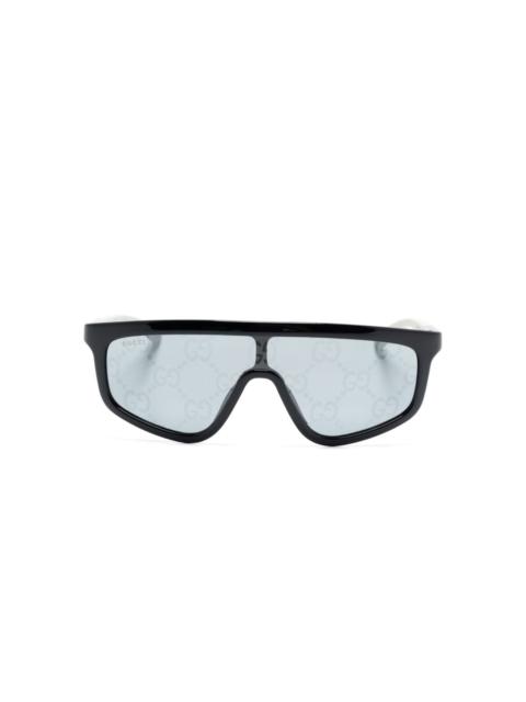 GUCCI lens-decal shield-frame sunglasses