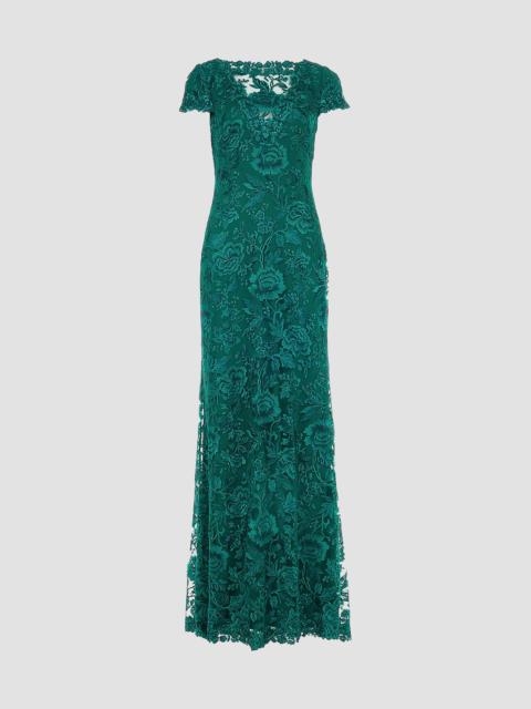 TADASHI SHOJI Women's Lace Column Gown - Malachite