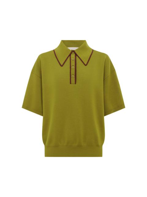 ALÉMAIS Valentina Olive Knit Polo