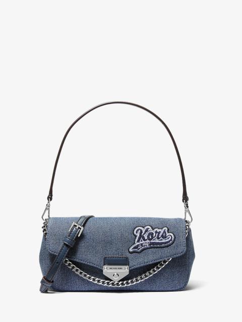 MICHAEL KORS Soho Small Embellished Denim Convertible Crossbody Bag