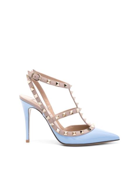 Rockstud 100mm patent-leather pumps