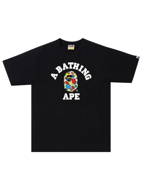 BAPE Baby Milo Alphabet College Tee 'Black'