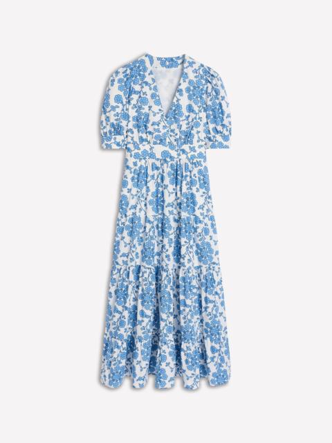 BODEN Bella Puff Sleeve Maxi Dress-Ivory, Trailing Yarrow