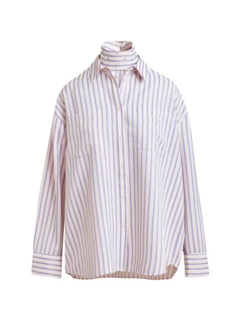 ESSENTIEL ANTWERP striped rhinestone shirt