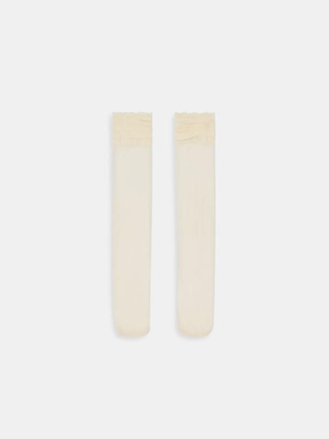 dolce vita RUFFLE SHEER KNEE HIGH SOCKS IVORY