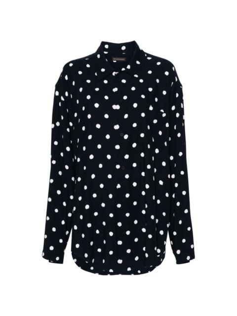 long-sleeves polka dot shirt