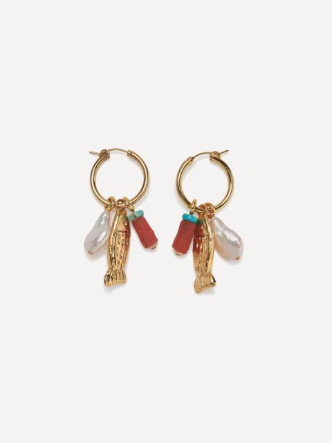 LIZZIE FORTUNATO Gold-Plated Minnow Hoop Earrings
