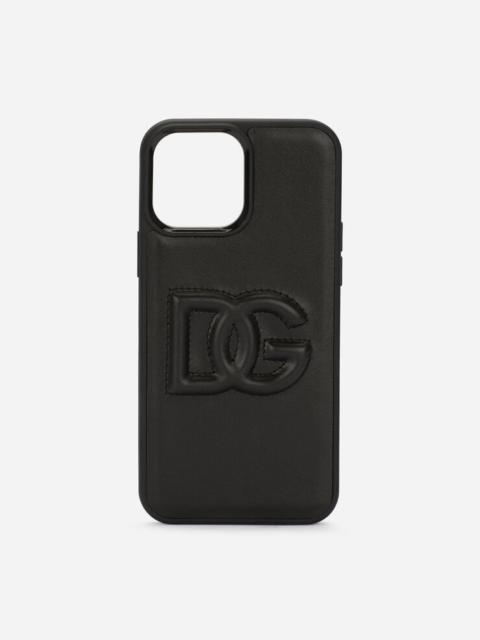 Calfskin iPhone 13 Pro Max cover with DG logo