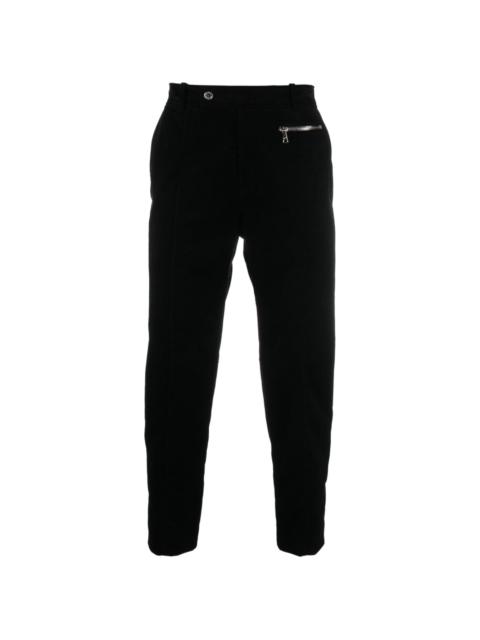 zip-pocket straight trousers
