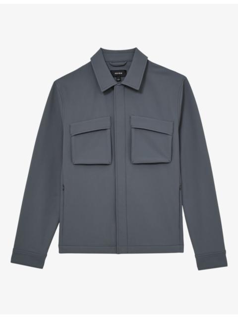 REISS Divide Patch-Pocket Button-Up Stretch-Woven Overshirt