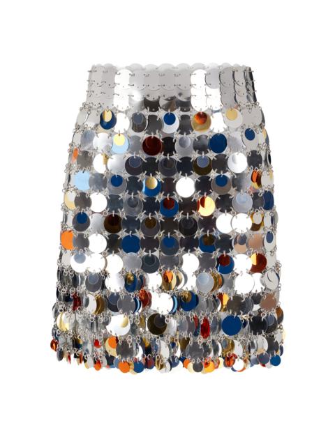 Paco Rabanne Oversized Paliette Mini Skirt metallic
