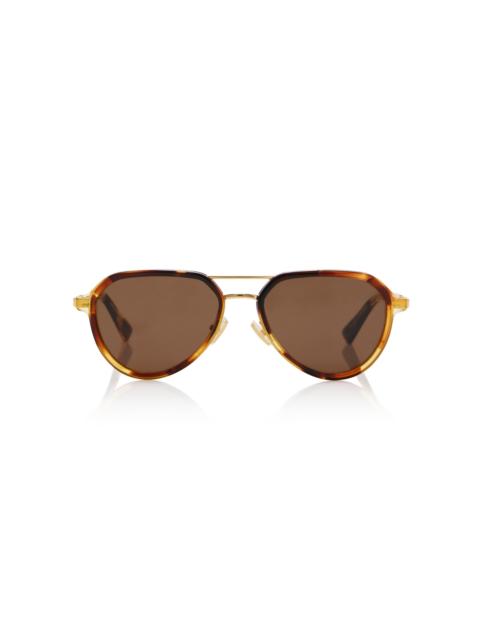 Bottega Veneta Combi Acetate Sunglasses brown