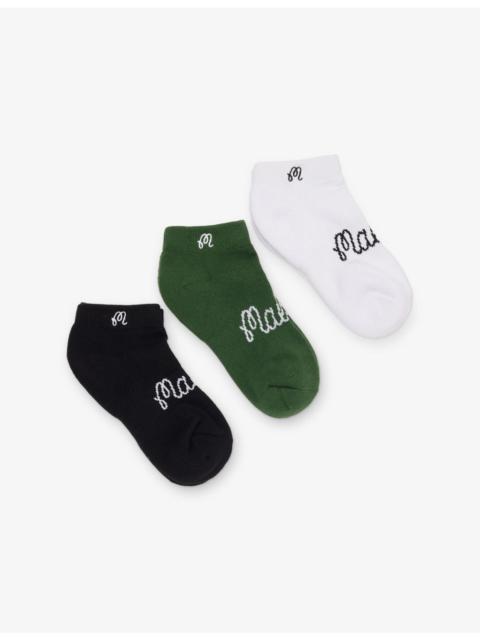 malbon Branded Set of Three Cotton-Blend Socks