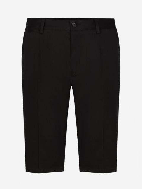 Dolce & Gabbana Stretch cotton shorts with DG patch