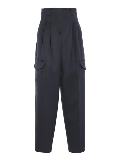 RÙADH Russel Wool-Twill Wide-Leg Cargo Pants grey