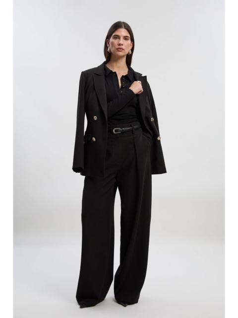KAREN MILLEN Tall Compact Stretch Essential Tailored Wide Leg Trouser