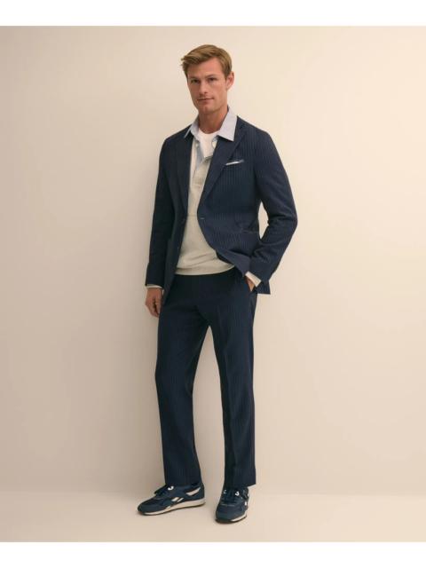 Brooks Brothers Classic Fit Cotton-Wool Pinstripe Suit Pants