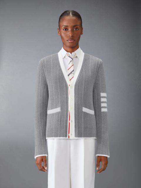 Thom Browne 4-Bar V Neck Cardigan